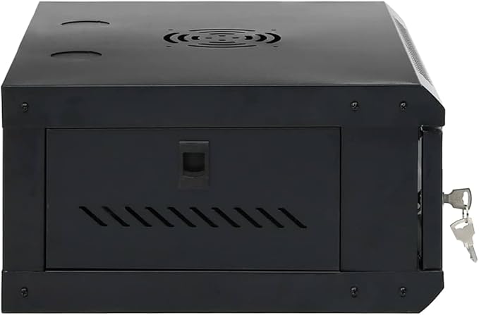 4U Wall Mounted Network Cabinet, 19 Inch Server Data Rack, IP20 Enclosure with Lockable Toughened Glass Door, Cold-Rolled Steel Network Equipment Storage, 20.9 x 15.7 x 8.3 Inches