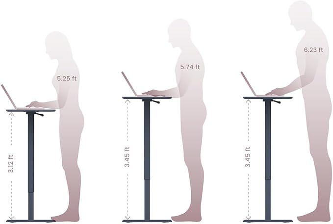 TopJob ANYDESK NEST Mobile Standing Desk, Portable with Hidden Wheels Non Folding, Sit Stand Desk, Computer Workstations, Home Use, Couch Side Table, Bedside Table, Kitchen Prep Table (Indigo)