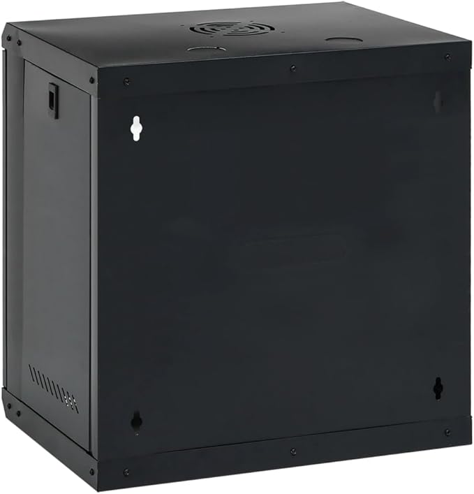12U Wall Mounted Network Cabinet, 19 Inch Data Server Rack Enclosure with Lockable Toughened Glass Door, 20.9 x 15.7 x 23.6 Inches, Cold-Rolled Steel IT Rack