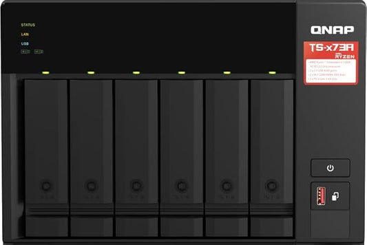 QNAP TS-673A-8G 6 Bay High-Performance NAS with 2 x 2.5GbE Ports and Two PCIe Gen3 Slots