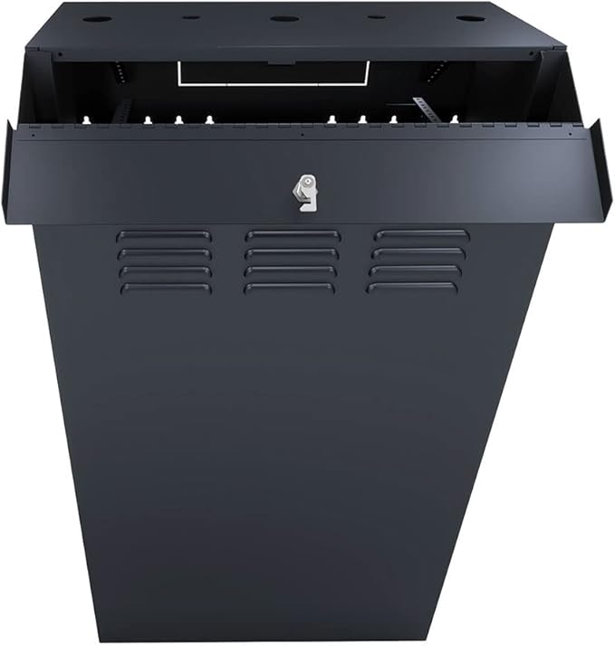 NavePoint 8U Vertical Server Rack Enclosure, Low Profile, 35.4" Deep, Max Weight Capacity 132lbs - 8U Network Cabinet Vertical Wall Mount, Perforated, Black