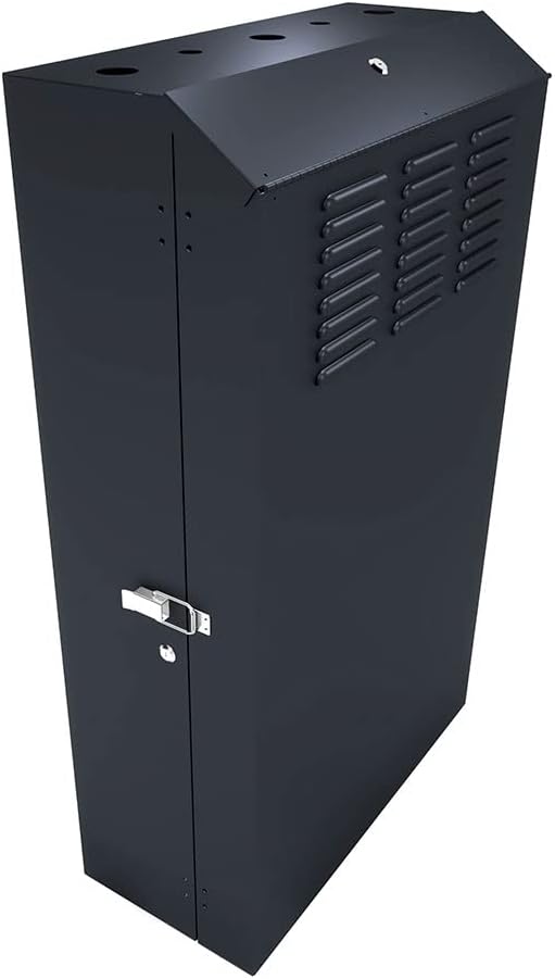 NavePoint 6U Vertical Server Rack Enclosure, Low Profile, 35.4" Deep, Max Weight Capacity 132lbs - 6U Network Cabinet Vertical Wall Mount, Perforated, Black