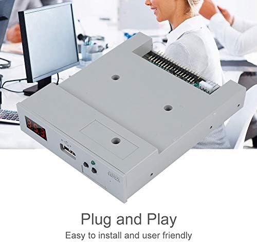 3.5in SSD Floppy Drive Emulator,SFR1M44 U100 1.44MB FAT32 USB SSD Floppy Drive Emulator&CD Screws,Plug and Play,Easy to Install,for Industrial Control Equipment
