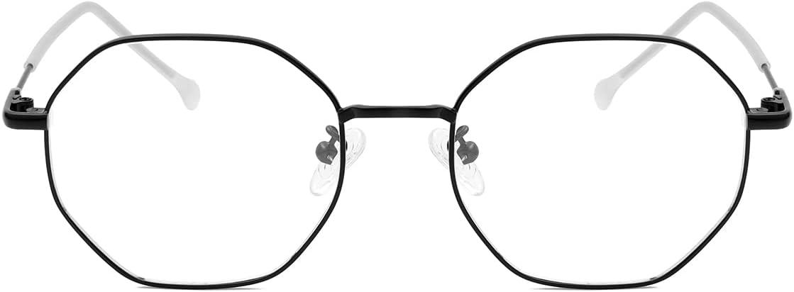 Gleyemor Blue Light Glasses for Women Men Vintage Octagonal Metal Gold Frame Computer Glasses