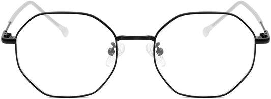 Gleyemor Blue Light Glasses for Women Men Vintage Octagonal Metal Gold Frame Computer Glasses
