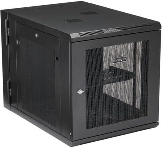 StarTech 4-Post 12U Wall Mount Network Cabinet w/ 1U Shelf, 19" Wall-Mounted Server Rack Kit for IT / Data Computer Equipment, Ships Fully Assembled