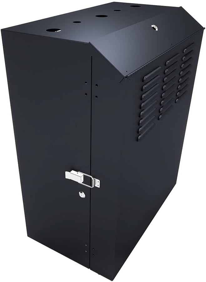 NavePoint 8U Vertical Server Rack Enclosure, Low Profile, 23.6" Deep, Max Weight Capacity 132lbs - 8U Network Cabinet Vertical Wall Mount, Perforated, Black