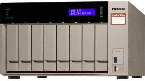 QNAP Turbo NAS TVS-873e NAS Server, AMD RX-421BD, 32GB DDR4, 2TB SSD for Ultra Fast Storage, 32TB HDD, Radeon R7 Graphics, RAID, QTS 4.3 Operating System