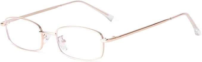 ADE WU Fashion Glasses for Woman Men, Y2k Rectangle Blue Light Glasses 90s Metal Gold Silver Black Fake Glasses