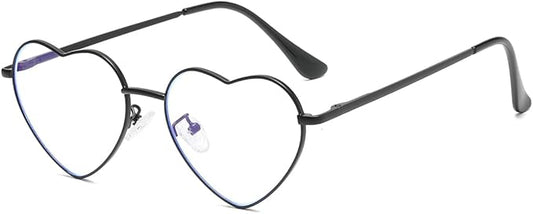 Gleyemor Heart Shaped Blue Light Glasses for Women Cute Computer Glasses
