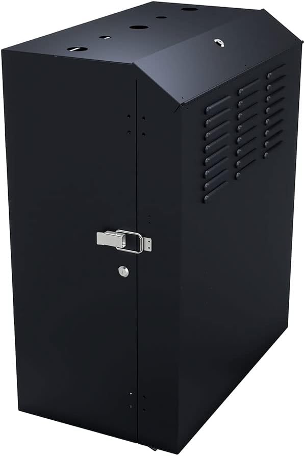 NavePoint 8U Vertical Server Rack Enclosure, Low Profile, 19.6" Deep, Max Weight Capacity 132lbs - 8U Network Cabinet Vertical Wall Mount, Perforated, Black