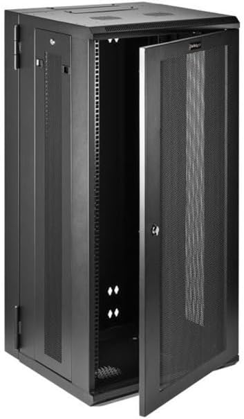 StarTech 4-Post 26U Wall Mount Network Cabinet w/ 1U Shelf, 19" Wall-Mounted Server Rack Kit for IT / Data Computer Equipment, Ships Fully Assembled