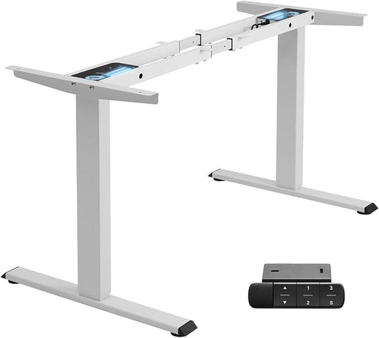 TOPSKY Dual Motor Electric Standing Desk Frame, Height Adjustable Sit Stand Base for Home Office, Fits Table Tops up to 70.8 x 31.5 Inch, 225 lb Capacity (White, Without Stand)