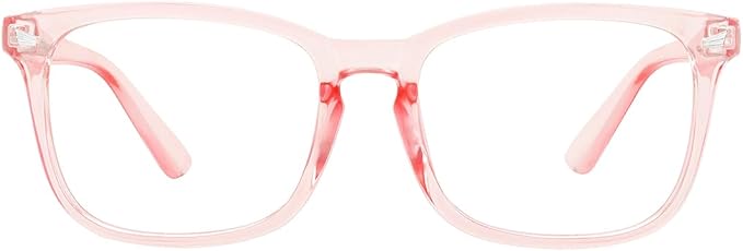 MEETSUN Blue Light Blocking Glasses Women Men, Anti Eye Strain Headache (Sleep Better),Computer Glasses UV400 Lens (Transparent Pink Frame)