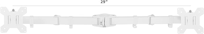 VIVO White Fully Adjustable Dual Monitor Arm for Desk Mount Stand, Double Monitor Arm for 2 Screens up to 27 inches, PT-SD-AM02AW