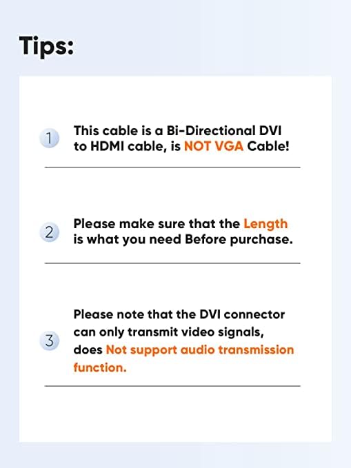 CableCreation HDMI Male to DVI Female 0.5ft [5 Pack], Bi-Directional HDMI Male to DVI-I (24+5) Female Adapter, for PC, TV, TV Box, PS5, Blue-ray, Xbox,Switch