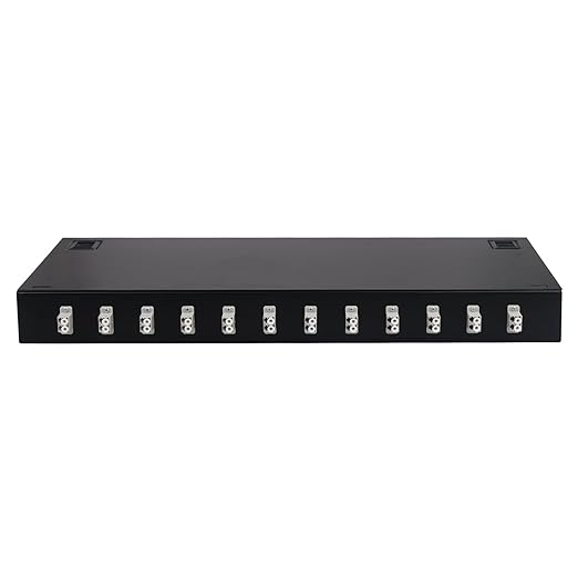LC-MM 12 Duplex 24 Port Rack Mount Enclosure Box with Splice Tray Multimode LC-OM2 Kit (Includes 1.2 Meter Pigtail and 12PC Coupler)