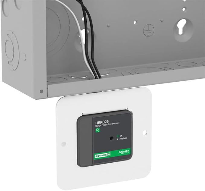 Square D by Schneider Electric Square D HEPD25 Universal Whole House Surge Protection Device, 1-Phase, 3-Wire for 120/240V, 25kA