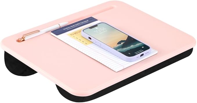 LAPGEAR Compact Lap Desk – Fits Up to 14″ Laptops – Rose Quartz – Style No. 43104