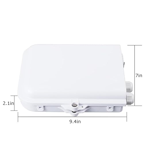 Fiber Optic Distribution Box, 8 Port Wall Mount Enclosure with 8 SC APC Adapters, Singlemode, FTTH, IP65 Waterproof Outdoor/Indoor Use - 8.27" x 5.31" x 1.57"