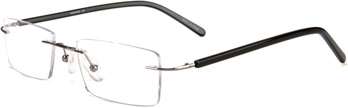 FONHCOO Blue Light Blocking Glasses Anti Blue Ray Unisex Lightweight Rimless Frameless Rectangle Computer Gaming Glasses