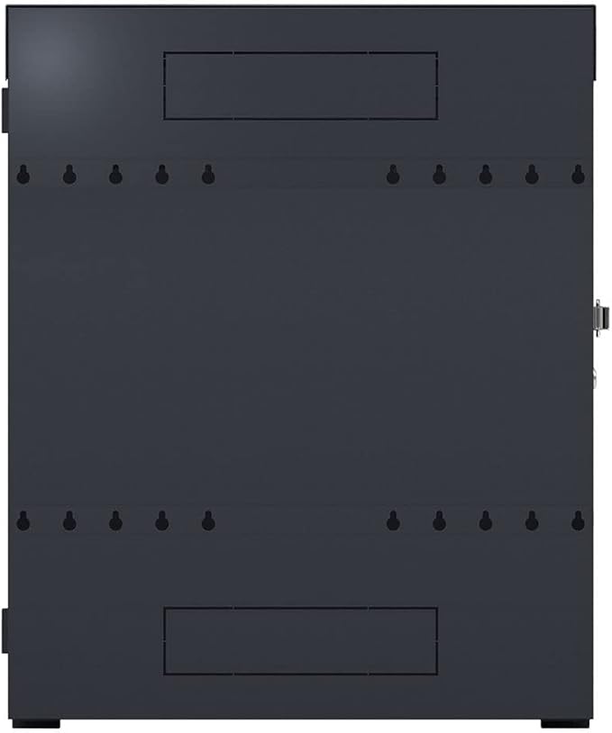 NavePoint 8U Vertical Server Rack Enclosure, Low Profile, 19.6" Deep, Max Weight Capacity 132lbs - 8U Network Cabinet Vertical Wall Mount, Perforated, Black