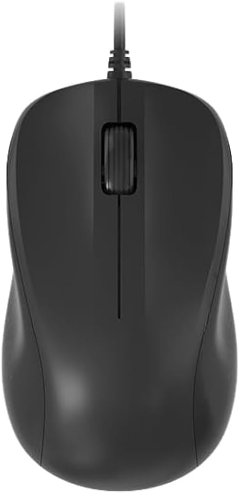 CORN USB Silent Wired Computer Mouse with Easy Click for Office and Home, 1200DPI, Premium and Portable, Compatible with Windows PC, Laptop, Desktop, Notebook (Black)