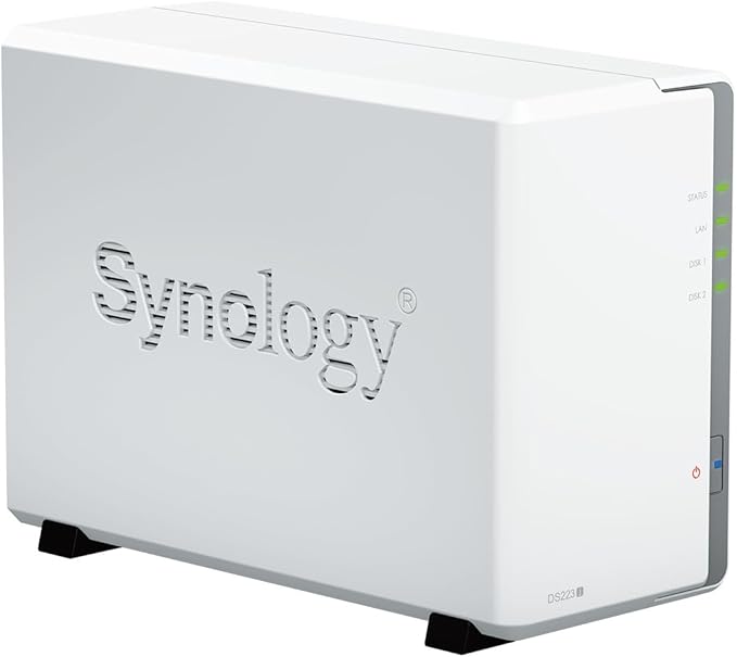 Synology DS223j 2-Bay Diskstation NAS (Realtek RTD1619B 4-Core 1.7 GHz 1GB DDR4 Ram 1xRJ-45 1GbE LAN-Port) 6TB Bundle with 2X 3TB WD Red Plus