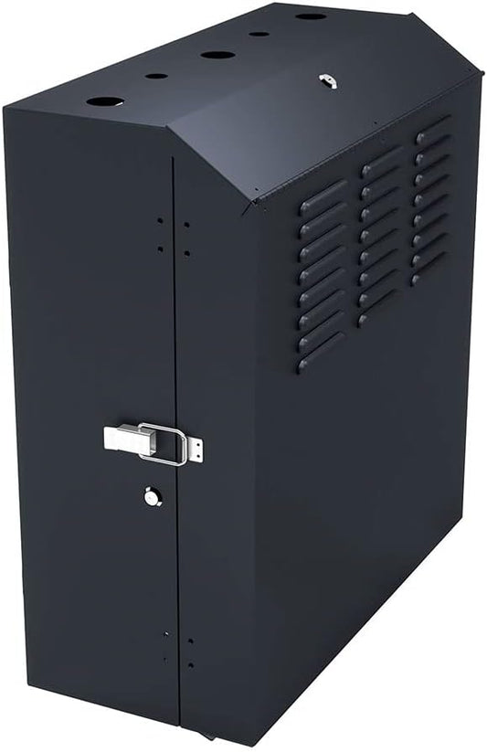 NavePoint 6U Vertical Server Rack Enclosure, Low Profile, 16.7" Deep, Max Weight Capacity 132lbs - 6U Network Cabinet Vertical Wall Mount, Perforated, Black