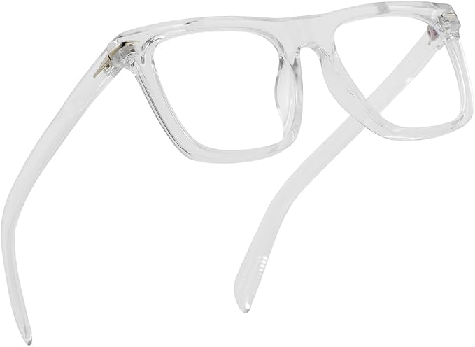 NIDOVIX Trendy Square Blue Light Blocking Glasses for Men Women, Fashion Frame Non-prescription Computer Glasses (Transparent)