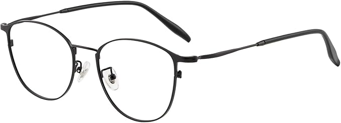 GUDVUE Blue Light Glasses, Computer/Gaming/TV/Phones Glasses for Women/men, Anti Glare/UV400/Eye Strain, Oval Black
