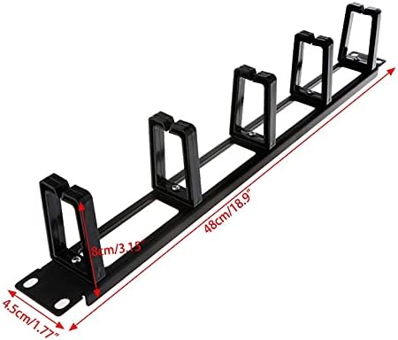19 Inch 1U Rack Cabinets Cable Management Network Organizer Hollow Metal Base Five Ring Detachable Wire Manager Frame