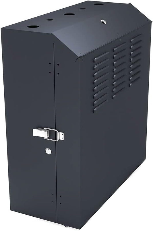 NavePoint 6U Vertical Server Rack Enclosure, Low Profile, 19.6" Deep, Max Weight Capacity 132lbs - 6U Network Cabinet Vertical Wall Mount, Perforated, Black