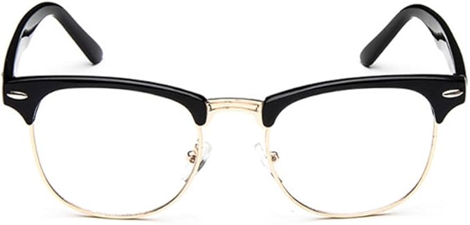 Shiratori New Vintage Fashion Half Frame Semi-Rimless Clear Lens Glasses