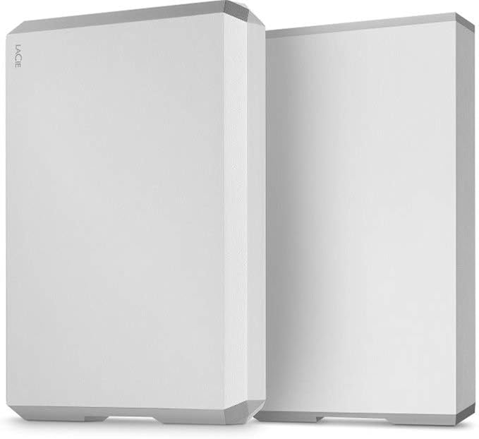 LaCie Mobile Drive, 4 TB , External Hard Drive HDD – Moon Silver, USB-C USB 3.0, With Rescue Services (STHG4000400)