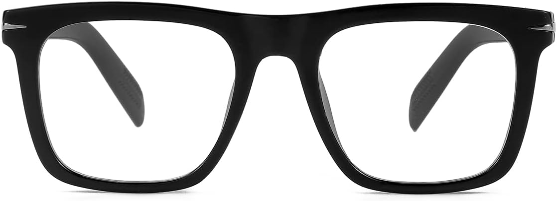 Gleyemor Blue Light Glasses for Men Women Trendy Square Frame Blue Light Blocking Lens Computer Glasses