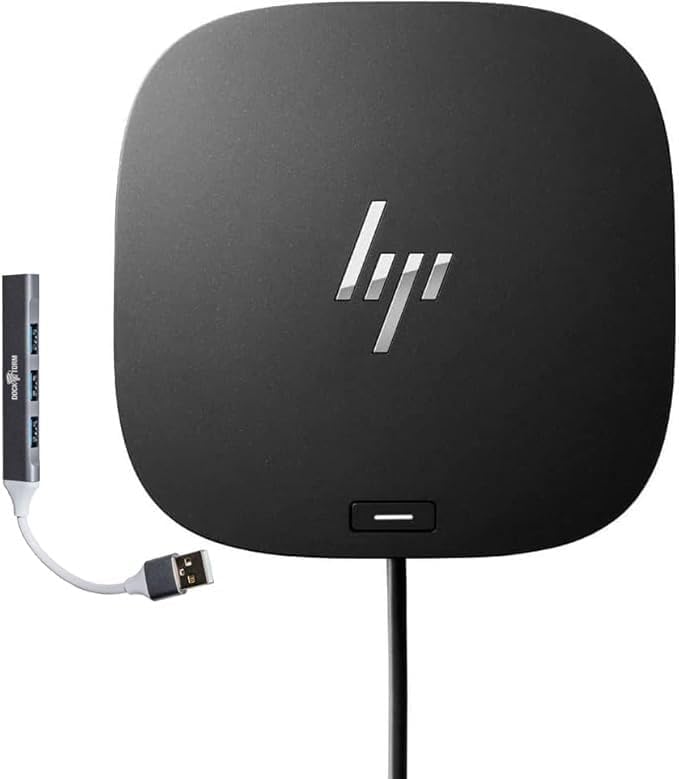 HP USB-C Essential Dock G5 (8 in 1 Adapter for USB-C and Thunderbolt-Enabled Laptops, Notebooks and PCs - Single Cable for Charging, Networking, or Data Transfers), Black