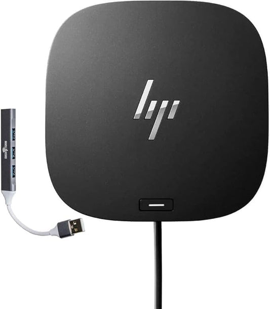HP USB-C Essential Dock G5 (8 in 1 Adapter for USB-C and Thunderbolt-Enabled Laptops, Notebooks and PCs - Single Cable for Charging, Networking, or Data Transfers), Black