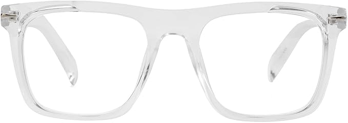 NIDOVIX Trendy Square Blue Light Blocking Glasses for Men Women, Fashion Frame Non-prescription Computer Glasses (Transparent)