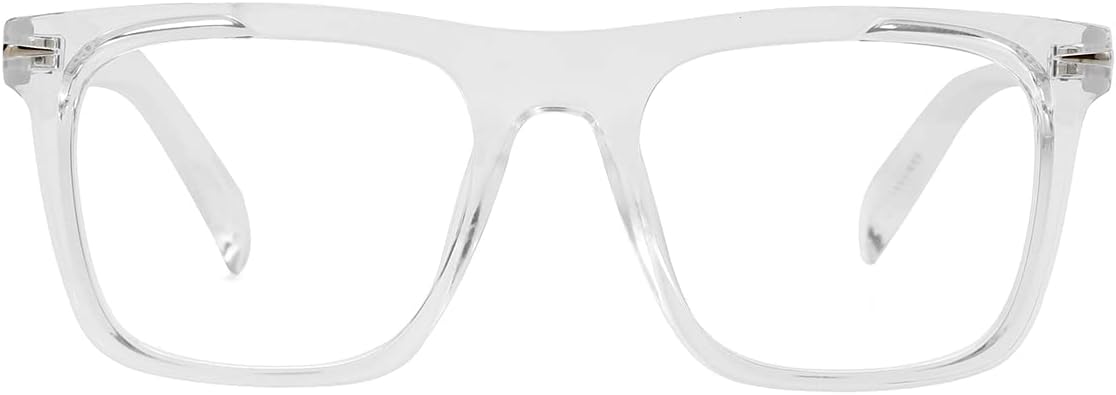 Gleyemor Blue Light Glasses for Men Women Trendy Square Frame Blue Light Blocking Lens Computer Glasses