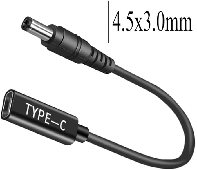 PD 4.5 x 3.0mm USB C Cable, Male to DC Female 12V 19V 20V Adapter, USB Type C Male Input to DC 4.5 x DC 4.5x3.0mm Adapter Male Power Charging Cable Adapter Made for Dell Inspiron Vostro Laptop Series