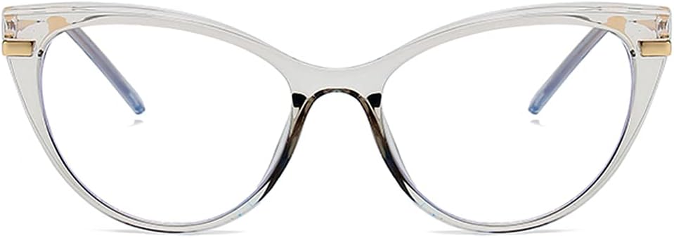 LJCZKA Blue Light Blocking Glasses Women Anti Eye satrain Computer Cat eye Eyeglasses Cateye Clear Frame
