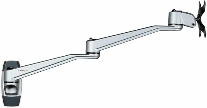 StarTech.com Wall Mount Monitor Arm - Articulating Ergonomic VESA Wall Mount Monitor Arm - 20" Long - Single Display up to 34"(30.9lb/14kg) - Swivel/Tilt/Rotate - Adjustable Screen Mount, TAA