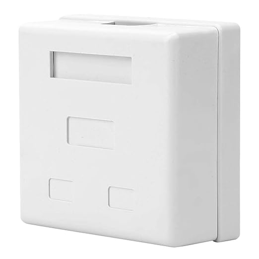 Double Port Desktop Network Module Box Shielded Cat 6 RJ45 8P8C Integrated Housing for Category 5 and Category 6 Multimedia Components Polycarbonate Shell Phosphor Bronze Contacts