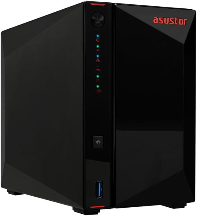 Asustor/DiscTech 24TB NAS Bundle: AS5402T NAS Server with 2x8TB SATA HDD and 4x2TB NVMe M.2 SSDs, 8GB RAM, Dual 2.5GbE LAN Ports