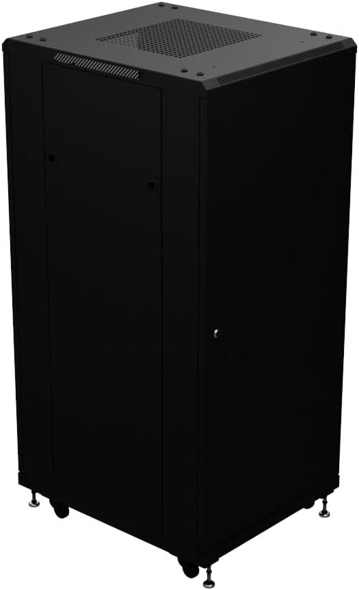 NavePoint 27U AV Rack Cabinet, 28 in Depth, Cold-Rolled Steel, Black