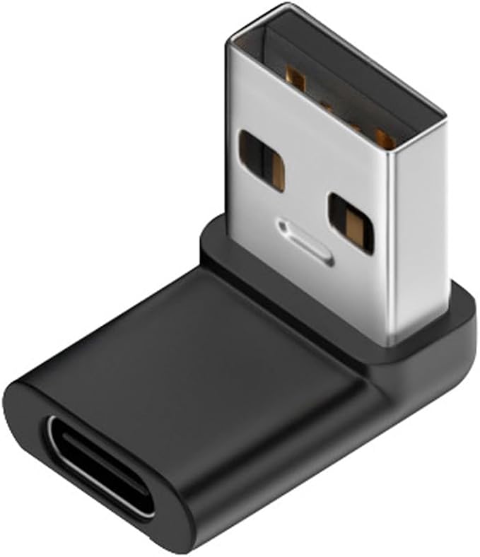 NFHK USB-C Type C Female 90 Degree Up Angled to USB 3.0 A Male Data Adapter for Laptop Desktop