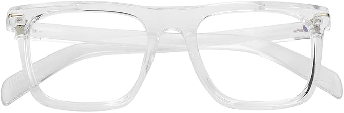 NIDOVIX Trendy Square Blue Light Blocking Glasses for Men Women, Fashion Frame Non-prescription Computer Glasses (Transparent)