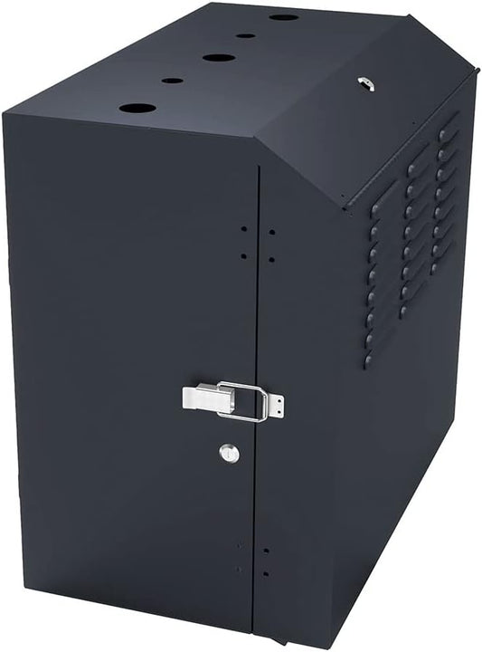 NavePoint 8U Vertical Server Rack Enclosure, Low Profile, 15.7" Deep, Max Weight Capacity 132lbs - 8U Network Cabinet Vertical Wall Mount, Perforated, Black
