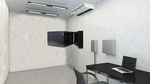 AEONS 6U Professional Wall Mount IT Cabinet Enclosure Double Section Hinged Swing Out 19-Inch Server Network Rack with Vented Door 22-Inches Deep Black (Fully Assembled)